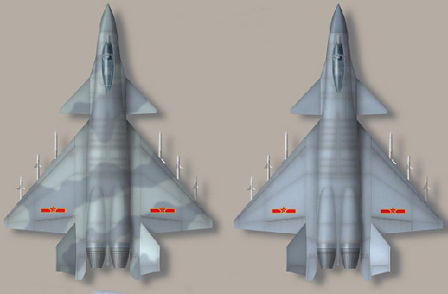 中國四代戰(zhàn)機假想圖。