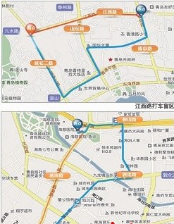 的哥繪青島打車(chē)盲區(qū)圖