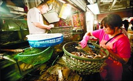 青島南山海貨市場(chǎng)上演搶鮮大戰(zhàn) 本地螃蟹剛落地被搶光 青島南山海貨市場(chǎng)上演搶鮮大戰(zhàn) 本地螃蟹剛落地被搶光