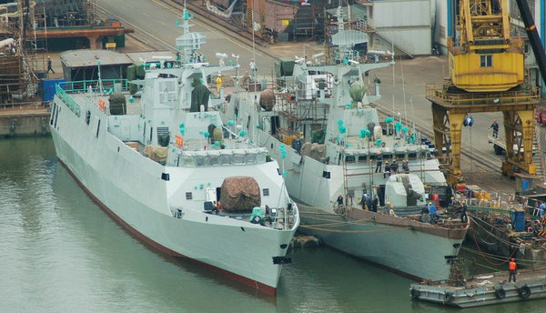 資料圖：中國已下水的兩艘056護(hù)衛(wèi)艦。