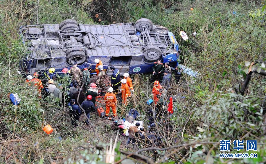 （突發(fā)事件）（3）四川達縣客車翻于坡下 致5死28傷