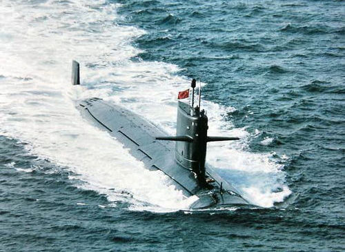 資料圖：中國海軍新服役的093型攻擊型核潛艇。