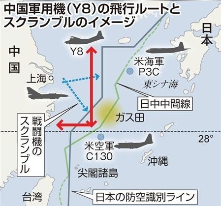 資料圖：中日戰(zhàn)機(jī)對(duì)峙示意圖。