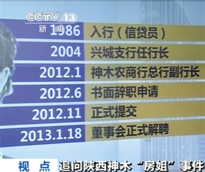“房姐”前后在銀行供職26年，期間“表現(xiàn)非常突出，勤勤懇懇”。與此同時，還經(jīng)營礦業(yè)。央視截圖