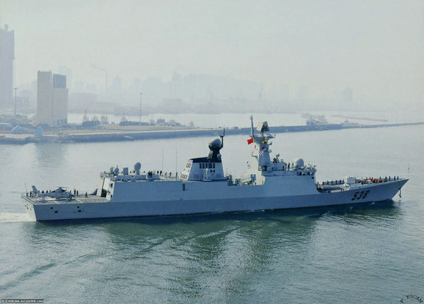 資料圖：煙臺號導(dǎo)彈護衛(wèi)艦。