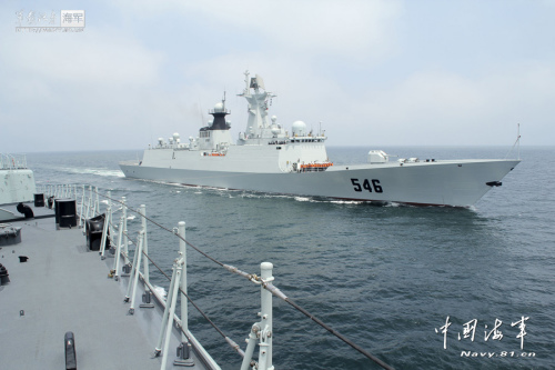 資料圖：北海艦隊(duì)鹽城號(hào)新型導(dǎo)彈護(hù)衛(wèi)艦。