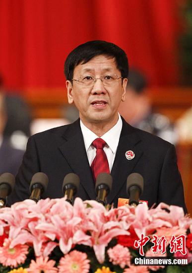 第十一屆全國人民代表大會第五次會議3月11日下午在人民大會堂舉行第四次全體會議，聽取最高人民檢察院檢察長曹建明作最高人民檢察院工作報告。中新社記者 盛佳鵬 攝