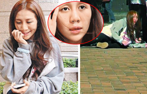 何超盈疑吸毒致幻，街頭跌坐鼻下現(xiàn)白粉