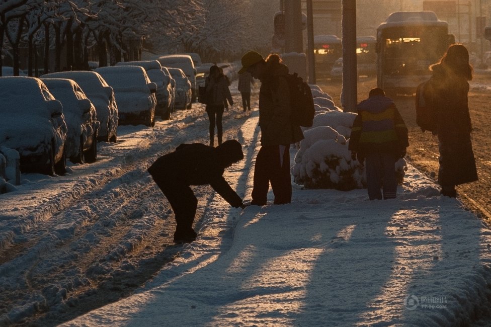 2013年3月20日早晨，降雪后的北京，全城銀裝素裹