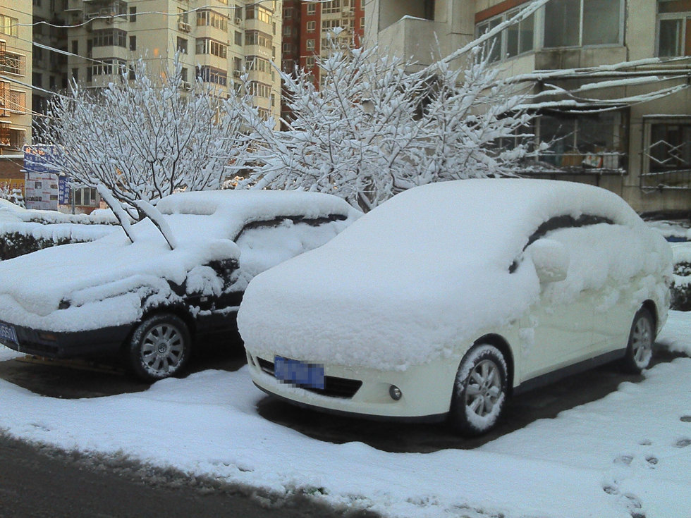 2013年3月20日早晨，降雪后的北京，全城銀裝素裹